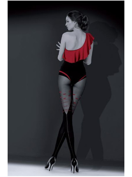 Collants à motifs NOQ Kiss Kiss 20 DEN comme des bas
