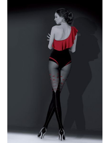 Collants à motifs NOQ Kiss Kiss 20 DEN comme des bas