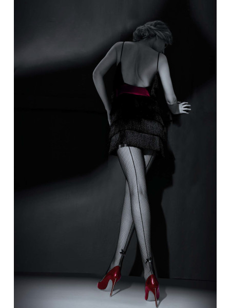 Collants résille NOQ Adora avec couture et nœud cousu