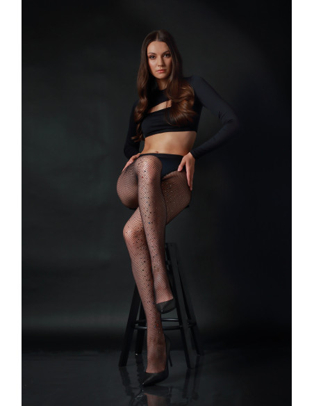 Collants résille avec pierres brillantes NOQ Stone