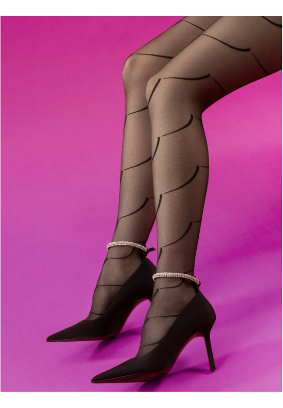 Collants à motifs Fiore Black Swan