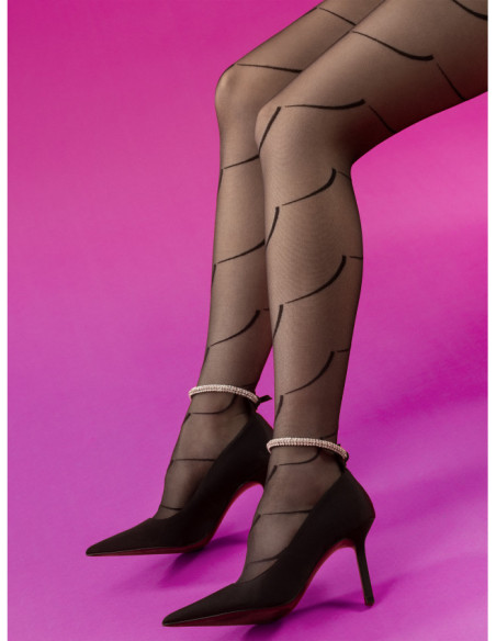 Collants à motifs Fiore Black Swan