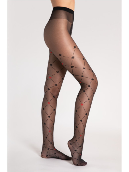 Collants à motifs Fiore Poker 40 DEN motif carte