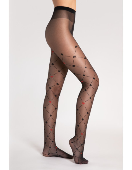 Collants à motifs Fiore Poker 40 DEN motif carte