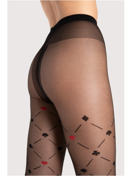 Collants à motifs Fiore Poker 40 DEN motif carte 2