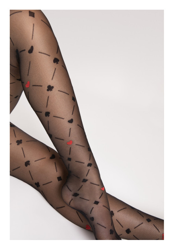 Collants à motifs Fiore Poker 40 DEN motif carte