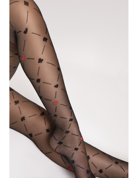 Collants à motifs Fiore Poker 40 DEN motif carte