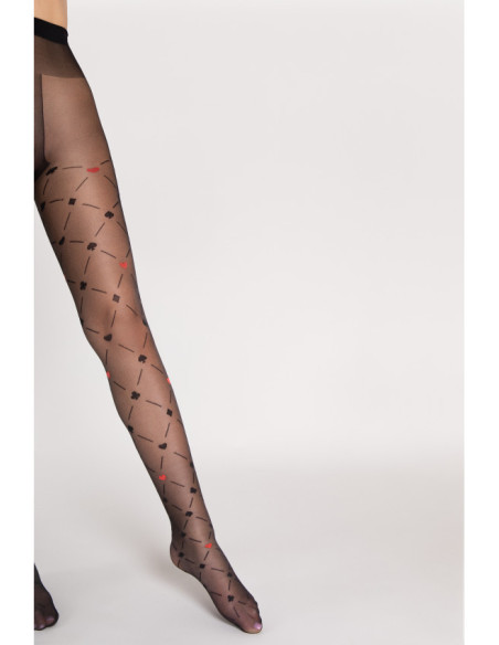 Collants à motifs Fiore Poker 40 DEN motif carte