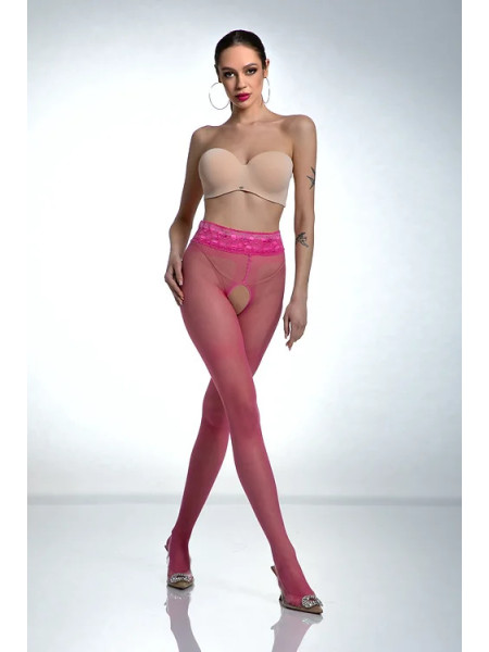 Collants ouverts en dentelle Pink Amour