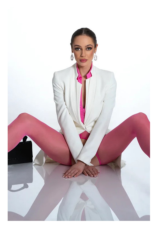 Collants ouverts en dentelle Pink Amour