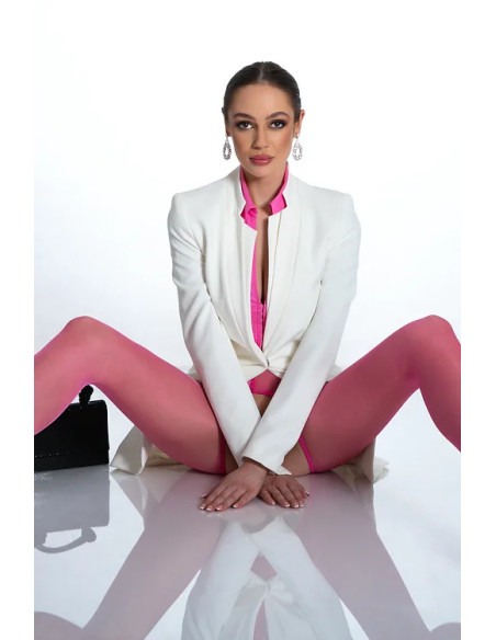 Collants ouverts en dentelle Pink Amour