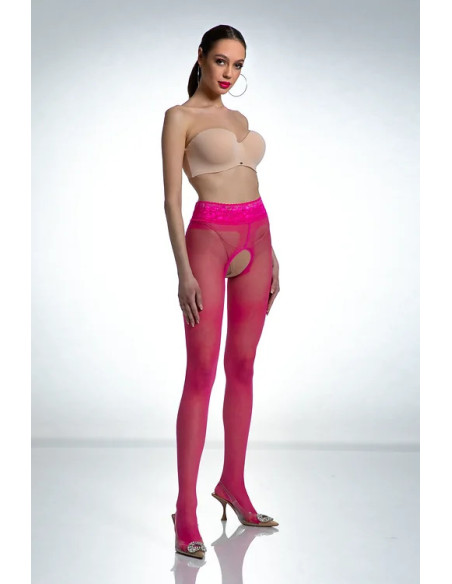 Collants ouverts en dentelle Pink Amour