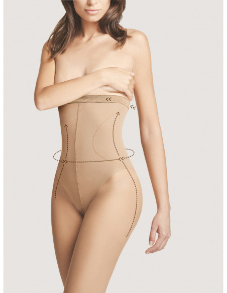 Collants de bikini taille haute 20 DEN avec effet amincissant taille haute