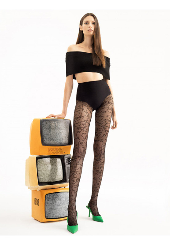 Collants à motifs 30den en faces