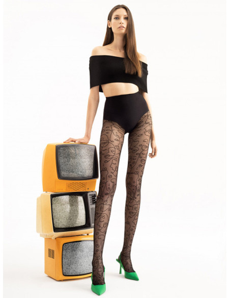 Collants à motifs 30den en faces