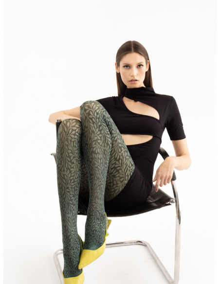 Collants femme à motifs floraux Fiore Herbarium 30 den
