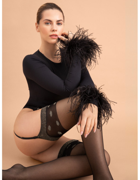 Bas transparents brillants avec revers Fiore Luxe 20 den