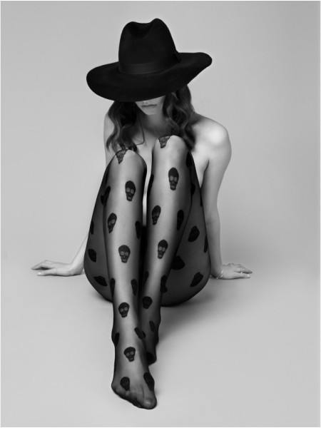 Collants Fiore Halloween 20 deniers à motifs têtes de mort
