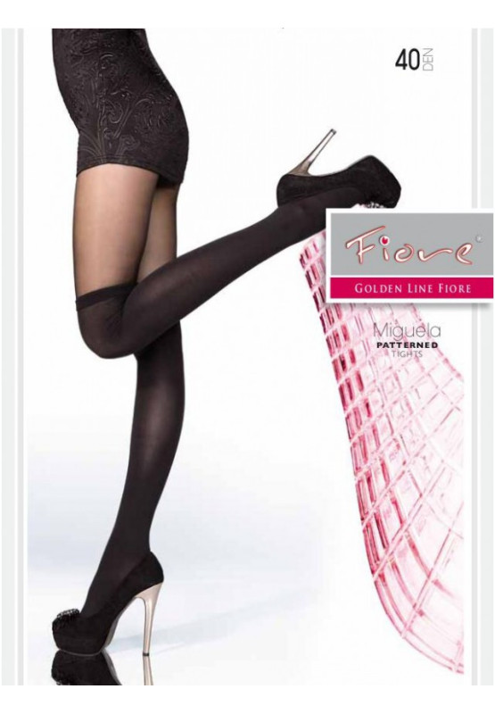Collants noirs imitant les bas Fiore Miguela 40 DEN