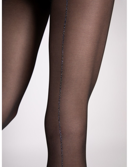 Collants Fiore Gina 20 DEN avec couture en lurex brillant