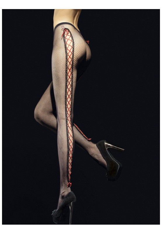 Collants résille Fiore Invito noués avec un ruban