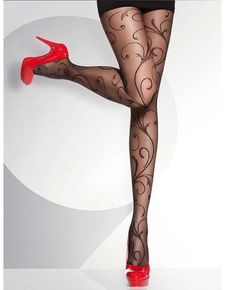 Collants fantaisie noirs Adrian avec un joli motif entrelaçant les jambes.