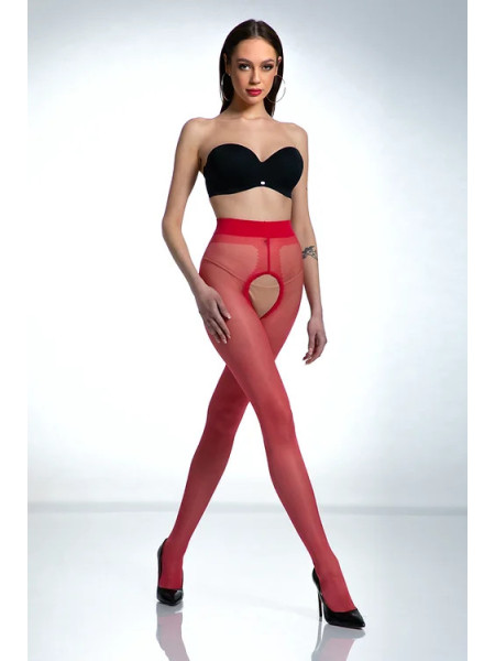 Collants Red Amour Hip Gloss avec un trou à l'entrejambe, brillants
