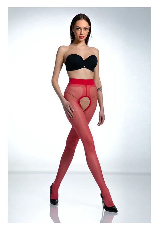 Collants Red Amour Hip Gloss avec un trou à l'entrejambe, brillants