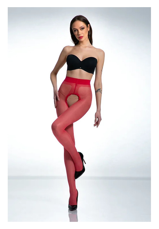 Collants Red Amour Hip Gloss avec un trou à l'entrejambe, brillants