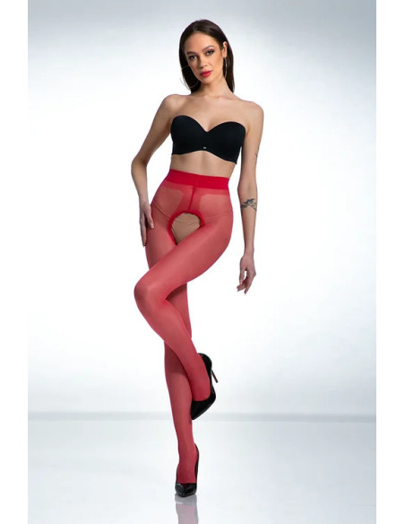 Collants Red Amour Hip Gloss avec un trou à l'entrejambe, brillants