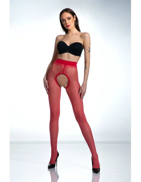 Collants Red Amour Hip Gloss avec un trou à l'entrejambe, brillants