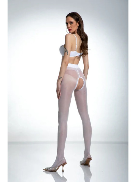 Collants blancs Amour Hip Gloss avec un trou à l'entrejambe, brillants 2