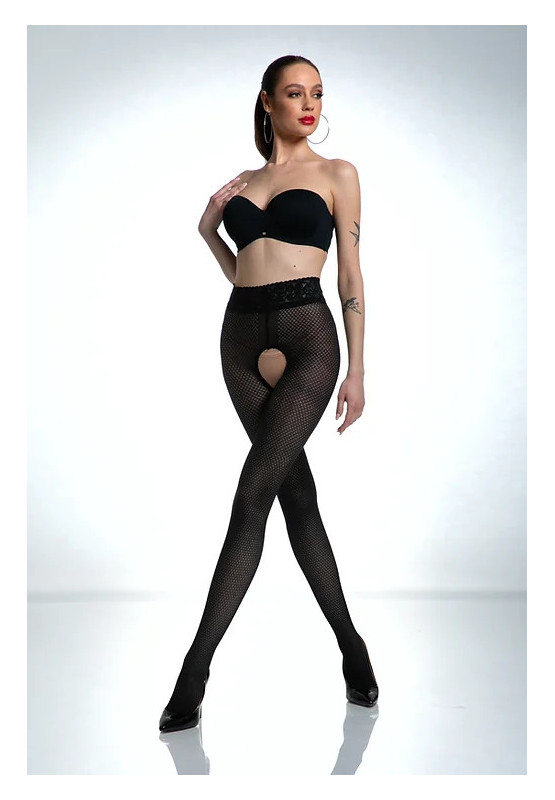 Patron de collants résille ouverts Black Amour Nymph