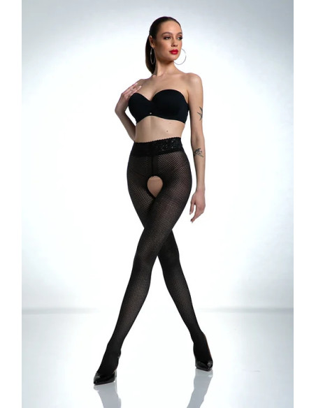 Patron de collants résille ouverts Black Amour Nymph