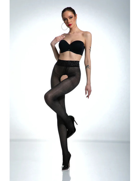 Patron de collants résille ouverts Black Amour Nymph