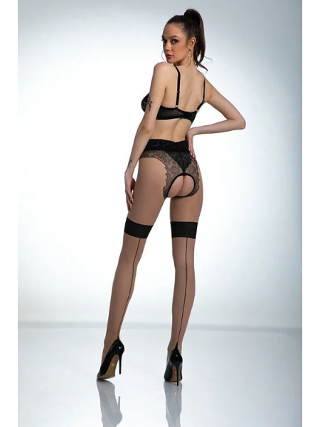 Collants beiges Amour Diva avec un trou à l'entrejambe