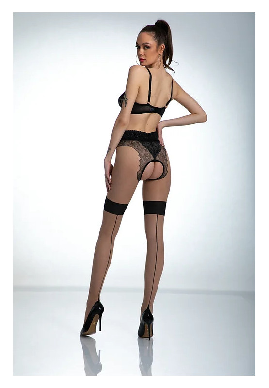 Collants beiges Amour Diva avec un trou à l'entrejambe