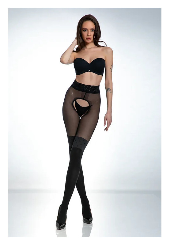 Collants Secrétaire Amour à entrejambe ouvert comme des bas