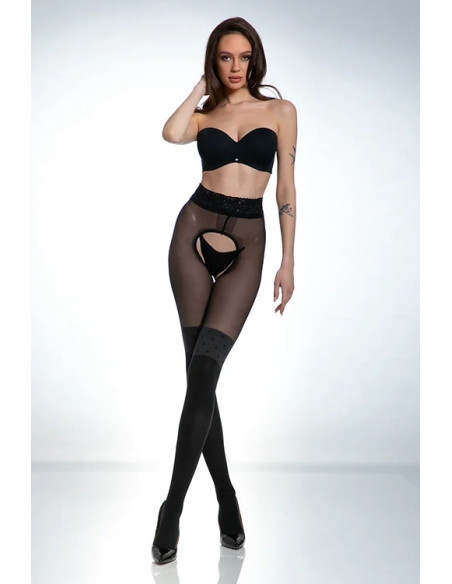 Collants Secrétaire Amour à entrejambe ouvert comme des bas