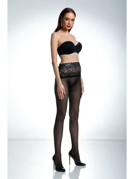 Collants taille en dentelle noire Amour Naked 2