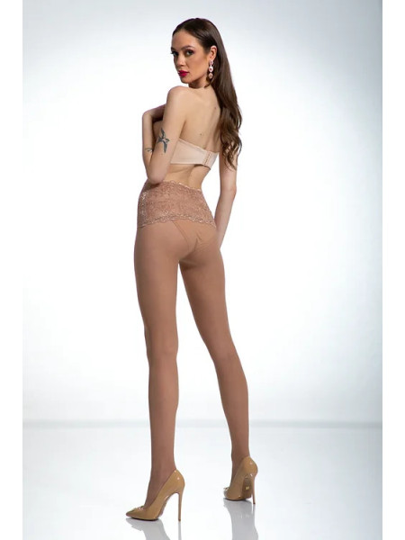 Collants beiges avec ceinture en dentelle Amour Naked 2