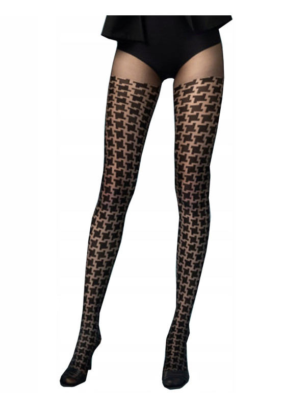 Collants noirs à motifs Fiore Mulinetto 20 DEN