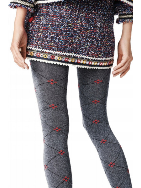Collants opaques mats à motifs Fiore Libro à carreaux 40 den