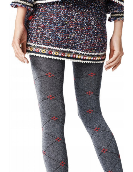 Collants opaques mats à motifs Fiore Libro à carreaux 40 den