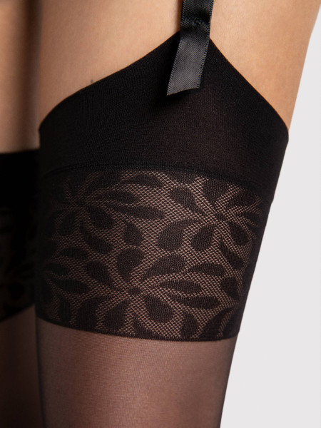 Bas taille 8 deniers très fins avec dentelle lisse 2