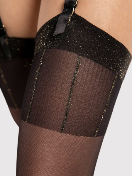Bas femme lisses noirs mats Fiore Hypnose 20 den 2