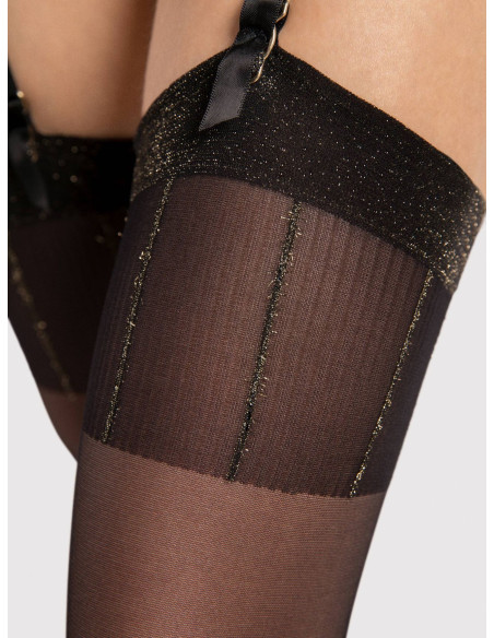 Bas femme lisses noirs mats Fiore Hypnose 20 den