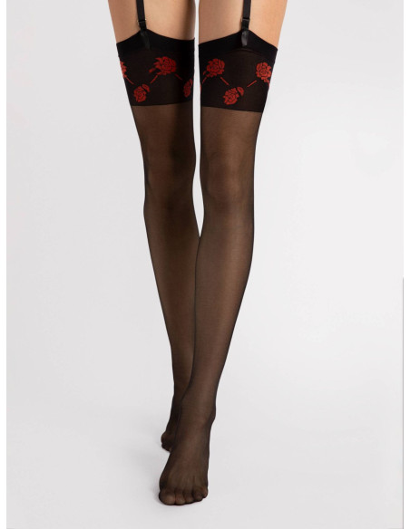 Bas taille sensuels Fiore Sabado avec revers