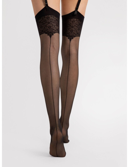 Bas taille érotiques avec couture verticale