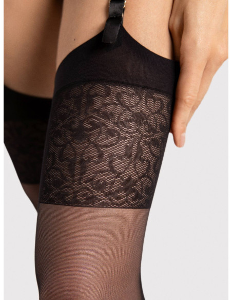 Bas taille érotiques avec couture verticale